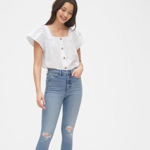 Gap square neck button front top